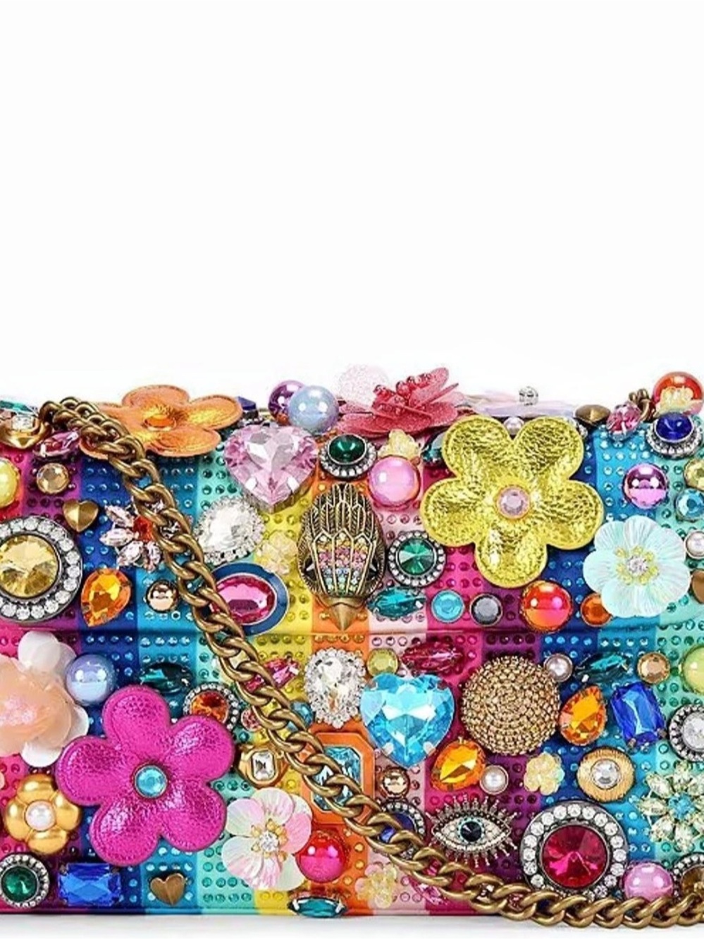 Kurt Geiger London Kensington Rainbow Crystal Embellished Crossbody Bag
